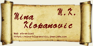 Mina Klopanović vizit kartica